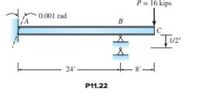 P= 16 kips
0.001 rad
B
24
P11.22
