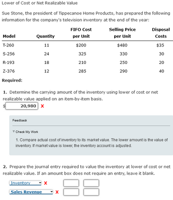 Answered: Lower of Cost or Net Realizable Value…