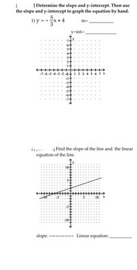 Answered: ] Determine the slope and y-intercept.… | bartleby