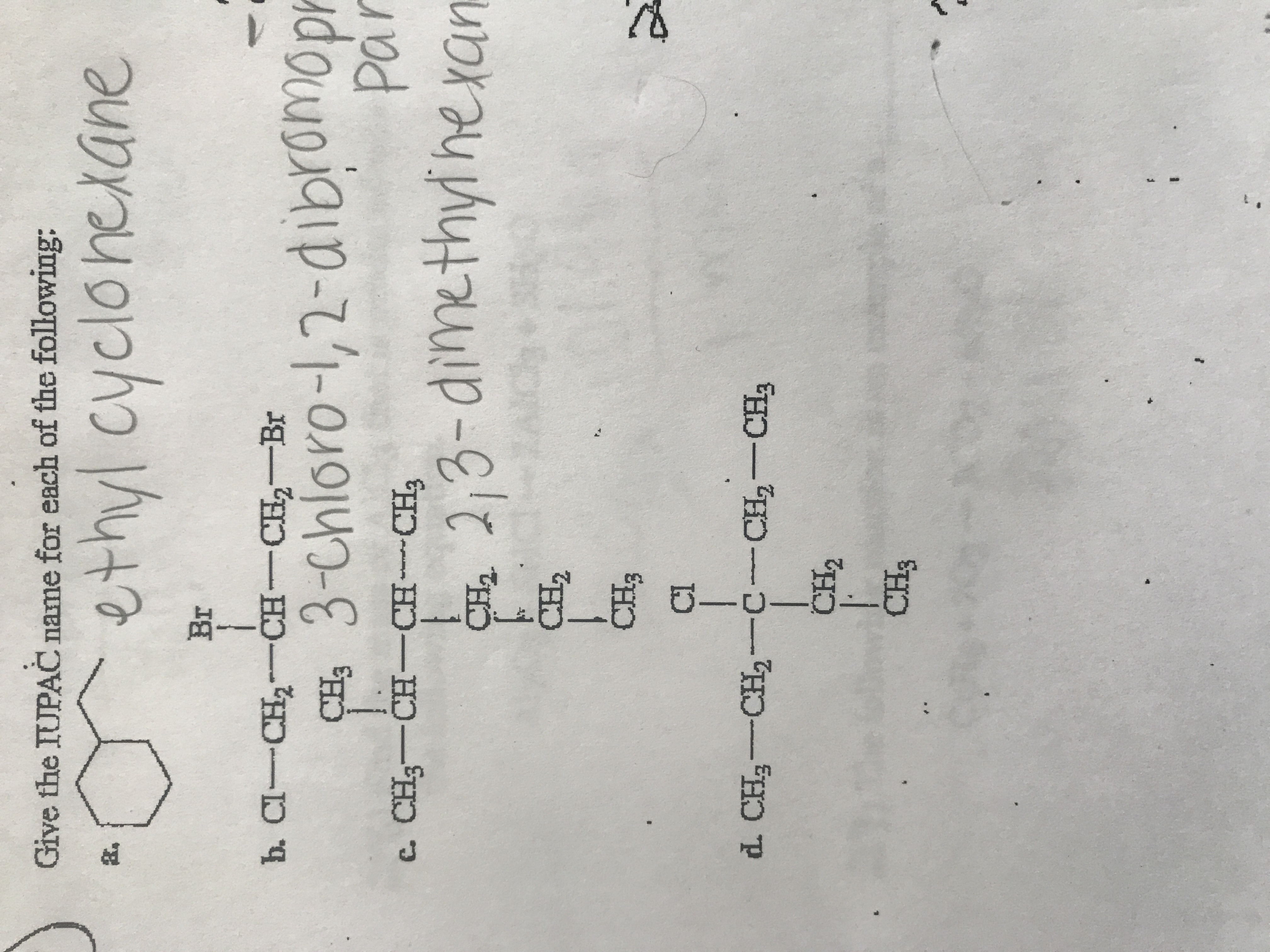 Answered: CI D. CH-CH,-C-CH,-CH CH2 CH3 | Bartleby