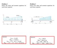 Answered: Roblem 1 Problem 2 Derive The Shear And… | Bartleby