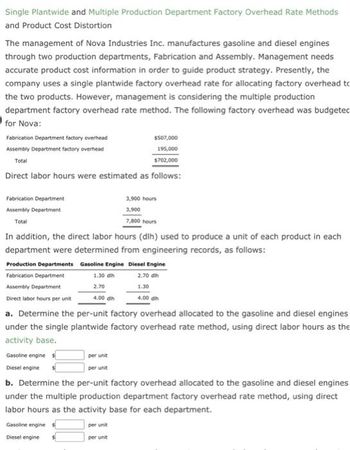 Answered: Single Plantwide And Multiple… | Bartleby