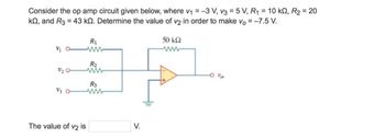 Answered: Determine The Value Of V₂ I | Bartleby