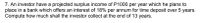 7. An investor have a projected surplus income of P1000 per year which he plans to
place in a bank which offers an interest of 18% per annum for time deposit over 5 years.
Compute how much shall the investor collect at the end of 13 years.
