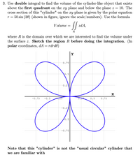 Answered: 3. Use double integral to find the… | bartleby