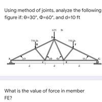 Answered: Using Method Of Joints, Analyze The… | Bartleby