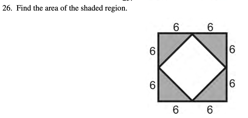 find the area of shaded region in the given figure class 6