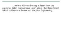 100 word essay meaning