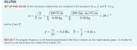 SOLUTION
SET UP AND SOLVE All the necessary relationships are contained in the equations for w, f, and T. For w,
200 N/m
200 (kg · m/s2)/m
W =
= 20 s-1
0.50 kg
0.50 kg
m
and for f and T,
= 3.2 Hz, T=
1
= 0.31 s
REFLECT The angular frequency is not directly proportional to the force constant, as one might naively guess. To double the
value of w we would have to increase k by a factor of 4.
