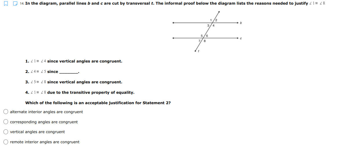 Proving Alternate Interior Angles are Congruent (the same