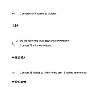 Answered: 6) 1.89 Convert 0.045 barrels to… | bartleby