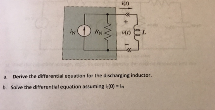 i(1)
iN () RN
v(1)
a.
Derive the differential equation for the discharging inductor.
b. Solve the differential equation assuming ic(0) = in
