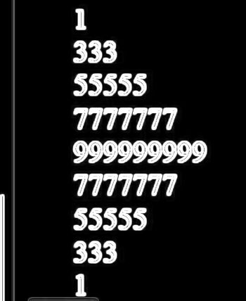 Answered: 1 333 55555 7777777 999999999 7777777… | bartleby