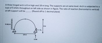 Answered: A Three Hinged Arch Is 6 M High And 18… | Bartleby