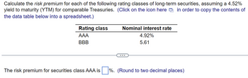 Answered: Calculate The Risk Premium For Each Of… | Bartleby