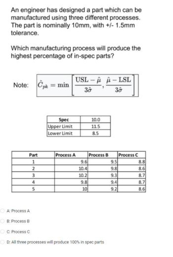 Answered An Engineer Has Designed A Part Which… Bartleby