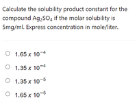 Answered: Calculate the solubility product… | bartleby