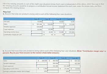 Answered: Fill In The Missing Amounts In Each Of… | Bartleby