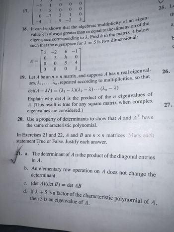 Answered determinant of A is the product of the bartleby