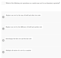 Answered Which of the following row operations bartleby