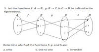 Answered: 3. Let The Functions F: A → B, G:B –→… | Bartleby