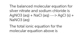 Answered: The balanced molecular equation for… | bartleby