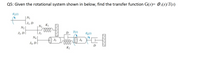 Q5: Given the rotational system shown in below, find the transfer function G(s)= 01(s)/T(s)
0,(1)
to
N1
J1, D
N2
K1
T(1)
J2. D
O(1)
N4
J5
J6
J4, D
D
K2
