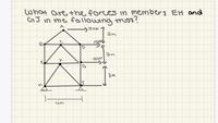 what arethe forces in members EH and
GJ in the following trUss?
A
S15 kN
am
15
D
am
15KM
