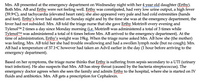 Mrs. AB presented at the emergency department on Wednesday night with her 4 year old daughter (Erthy).
Both Mrs. AB and Erthy were not feeling well. Erthy was constipated, had very low urine output, a high fever
(39.9°C), and tachycardia (elevated heart rate); she also appeared very pale and had cold extremities (hands
and feet). Erthy's fever had started on Sunday night and by the time she was at the emergency department, the
fever had not subsided. Mrs. AB told the triage nurse that she gave Erthy Motrin® every evening and
TylenolTM 2 times a day since Monday morning (i.e. Motrin® was administered a total of 3 times while
TylenolTM was administered a total of 6 times before Mrs. AB arrived to the emergency department). At the
time of administration, Erthy's weight was 19kg. When the triage nurse asked Mrs. AB how she (the mother)
was feeling, Mrs. AB told her she had trouble swallowing and had a swollen lymph node (but no cough); Mrs.
AB had a temperature of 37.1°C however had taken an Advil earlier in the day (1 hour before arriving to the
emergency department).
Based on her symptoms, the triage nurse thinks that Erthy is suffering from sepsis secondary to a UTI (urinary
tract infection). He also suspects that Mrs. AB has strep throat (caused by the bacteria streptococcus). The
emergency doctor agrees when she sees the family and admits Erthy to the hospital, where she is started on IV
fluids and antibiotics. Mrs. AB gets a prescription for Cephalexin.
