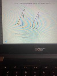 Triangle AABC is translated 6 units to the left and 1 unit up to create AA'B'C'.
A'
SEM
SCH
6.1 /18°
As
MY
B'
Co
B
SA
MY
What is the area of AABC?
Pro
square units
Pro
Tea
acer
&
4.
