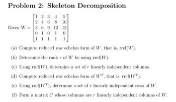 Answered d Compute reduced row echelon form of bartleby