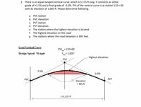 Answered: 2. There is an equal-tangent vertical… | bartleby