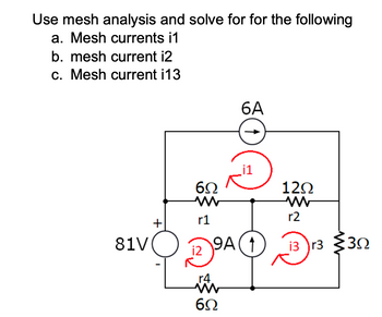 Answered: Use Mesh Analysis And Solve For For The… | Bartleby