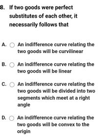 Answered: If Two Goods Were Perfect Substitutes… | Bartleby