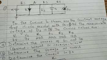 Answered: 0 IRI D A R3 {R2 R4 √2 7 voltage For… | bartleby