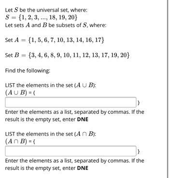 Answered: 1, 2, 3, ..., 18, 19, 20} S A And B Be… | Bartleby