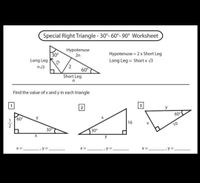 Answered: Special Right Triangle - 30°- 60°- 90°… | bartleby