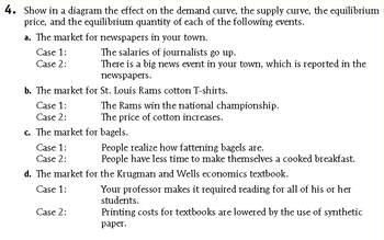 Answered: 4. Show in a diagram the effect on the… | bartleby