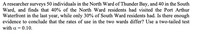 A researcher surveys 50 individuals in the North Ward of Thunder Bay, and 40 in the South
Ward, and finds that 40% of the North Ward residents had visited the Port Arthur
Waterfront in the last year, while only 30% of South Ward residents had. Is there enough
evidence to conclude that the rates of use in the two wards differ? Use a two-tailed test
with a = 0.10.
