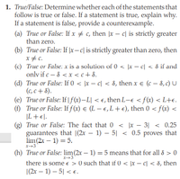 Answered: 1. True/False: Determine Whether Each… | Bartleby