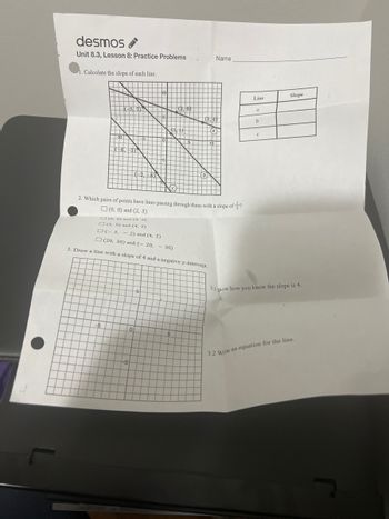 unit 3 lesson 8 practice problems 8th grade