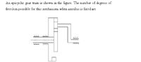 An epicyclic gear train is shown in the figure. The number of de grees of
freedom possible for this mechanism when annulus is fixcd arc
