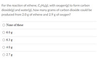 Answered For the reaction of ethene C2H4 g bartleby