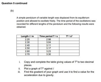 Answered: A Simple Pendulum Of Variable Length… | Bartleby