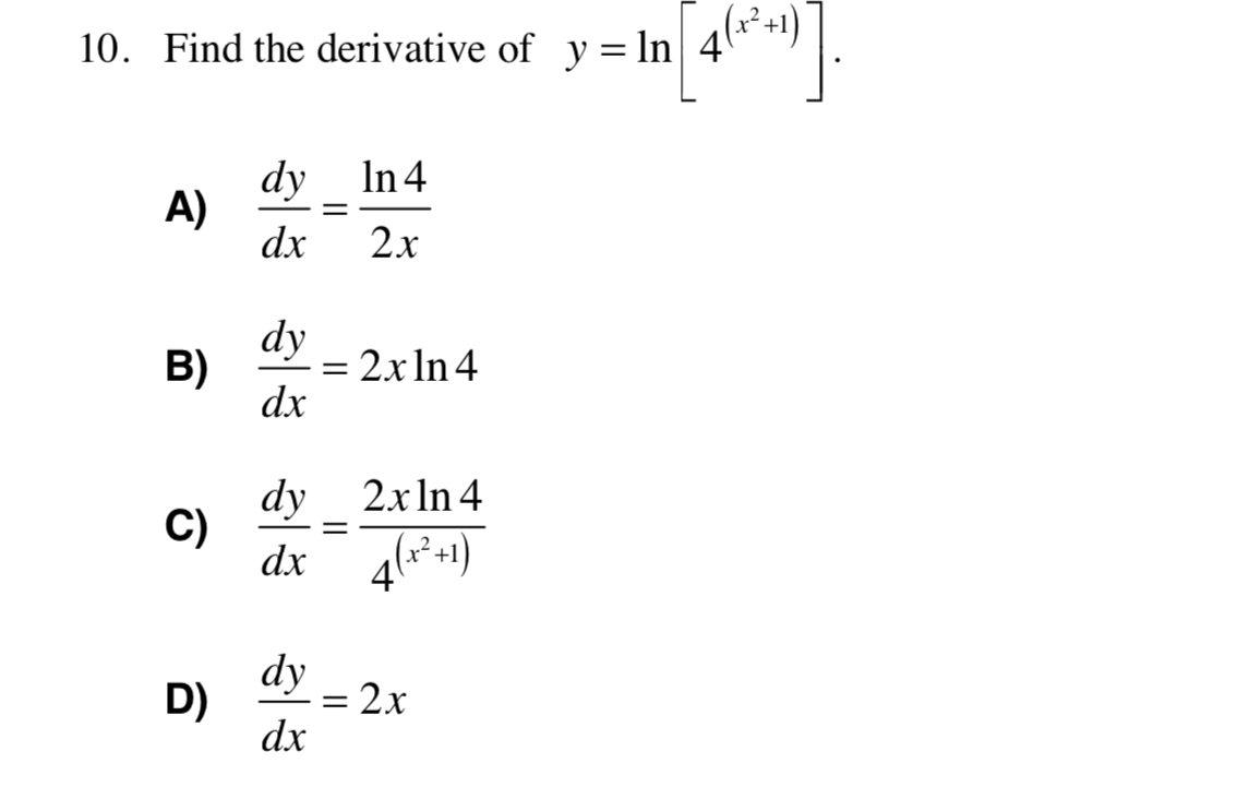 Answered 10 Find The Derivative Of Y Ln… Bartleby