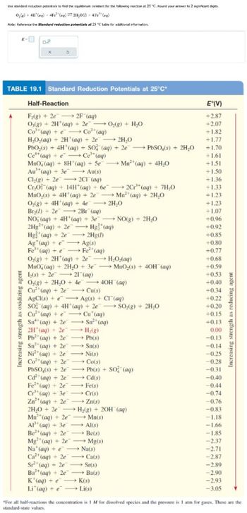 Answered: Use standard reduction potentials to… | bartleby