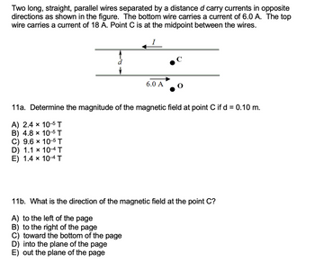 Answered: Two Long, Straight, Parallel Wires… | Bartleby