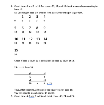 Answered: 1. Count bases 4 and 6 to 15. For… | bartleby