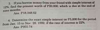 Answered: 3. If you borrow money from your friend… | bartleby