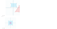 ### Image 3:

The image contains a coordinate grid with two geometric shapes:

1. **Blue Rectangle**: 
   - Located in the first quadrant.
   - Vertices are labeled as A, B, C, and D.
   - A is at the origin (0,0).
   - B is directly to the right of A along the x-axis.
   - D is directly above A along the y-axis.
   - C is diagonally opposite to A and located at the farthest top-right corner of the rectangle.

2. **Red Triangle**:
   - Located mostly in the first quadrant, with a small part extending into the fourth quadrant.
   - Vertices are labeled as P, Q, and R.
   - P is at (4,0) on the x-axis.
   - Q looks to be at (6,0), slightly to the right of P.
   - R is above P at a point higher on the y-axis than Q on the x-axis, giving it a vertical alignment above the x-axis line between P and Q.

### Image 4:

The image contains a coordinate grid with two geometric shapes:

1. **Purple Square**:
   - Centered at the origin (0,0).
   - Vertices are labeled as A, B, C, and D.
   - Surrounds the origin symmetrically, with equal distance extending into all four quadrants.

2. **Blue Square**:
   - Surrounds the purple square.
   - Larger in size and aligned with the grid.
   - Vertices are labeled as E, F, G, and H.
   - Each vertex is located at a point that is farther from the origin compared to the corresponding vertex of the purple square.

The diagram illustrates the concept of similar geometric shapes and their positions relative to the coordinate axes.